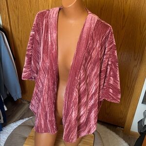 a new day Crushed Velvet Kimono in Dusty Rose